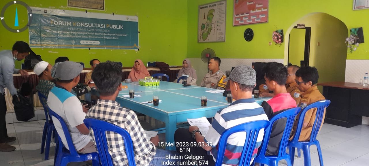 Polsek Kediri dan Babinsa Gelogor Kawal Kegiatan FKP Pendataan Awal Regsosek di Kabupaten Lombok Barat