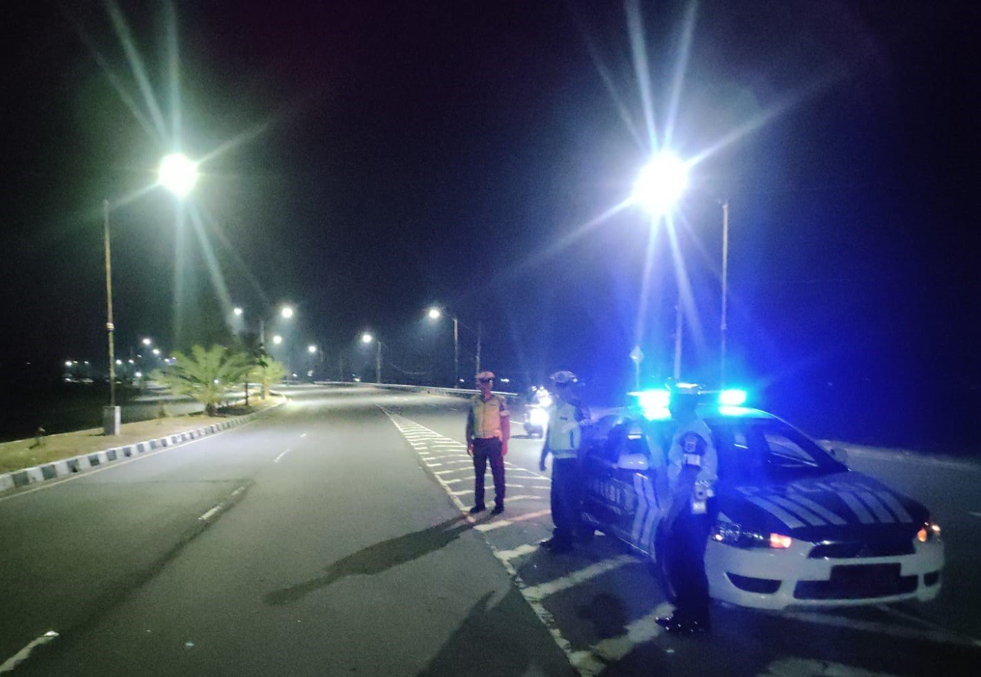 Sat Lantas Polres Lombok Barat Gelar Patroli Malam di Jalur Bypass BIL 1 dan 2