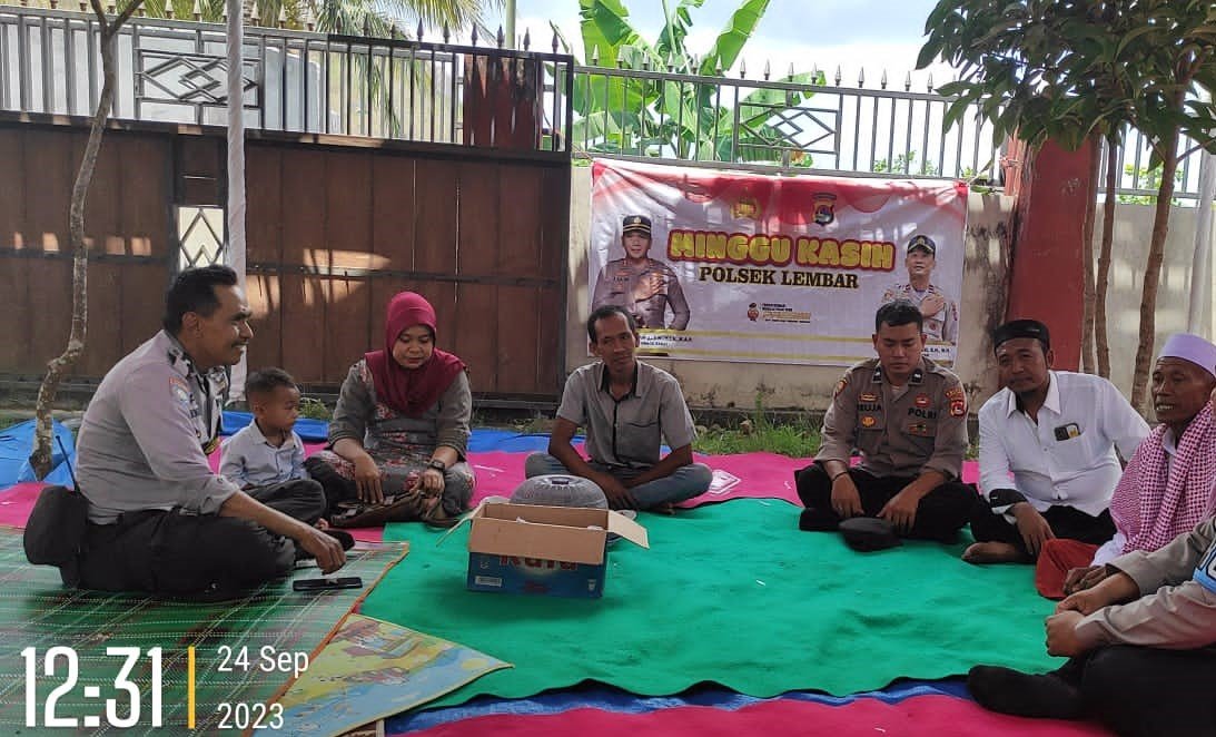 Polsek Lembar Peduli Masyarakat, Lakukan Program Minggu Kasih di Wilayah Hukumnya