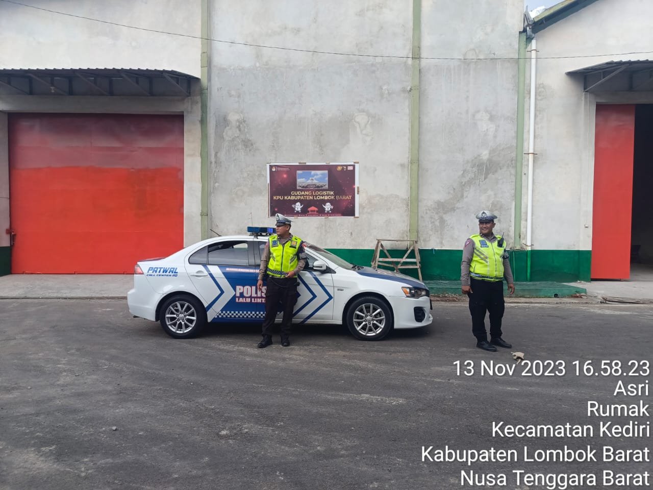 Satgas Kamseltibcarlantas Polres Lombok Barat Patroli Jalur Pemilu