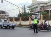 Satgas Kamseltibcar Lantas Polres Lombok Barat Gelar Gatur dan Patroli di Bundaran GMS dan Bypass BIL