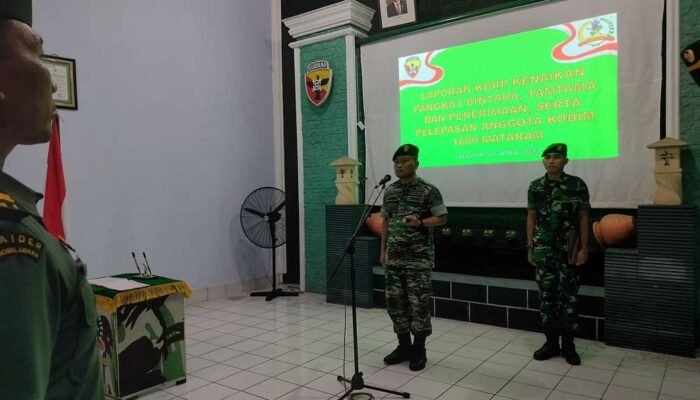 Penghargaan dan Tanggung Jawab Baru: Upacara Kenaikan Pangkat di Kodim 1606/Mataram