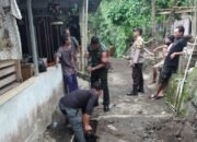 Babinsa dan Warga Dasan Geria Bergotong Royong Antisipasi Banjir Musim Hujan