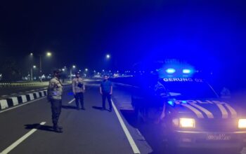 Patroli Rutin Polsek Gerung Antisipasi Kejahatan dan Kecelakaan di Bypass