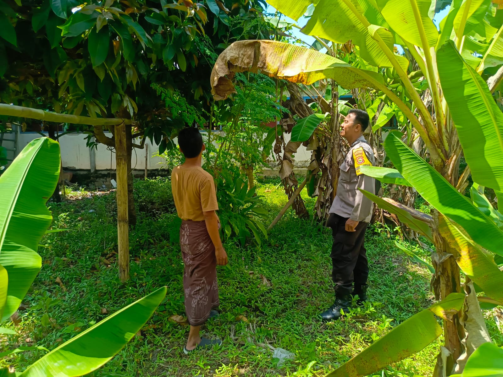 Ketahanan Pangan, Polisi Motivasi Warga Manfaatkan Pekarangan Rumah di Desa Perampuan