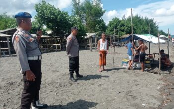 Keamanan Pantai Cemare Dijaga Ketat, Polsek Lembar Lakukan Patroli Rutin